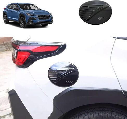 غطاء خزان الوقود متوافق مع سوبارو جديد Crosstrek 2024 غطاء غلاف غلاف الزيت تقليم إكسسوارات السيارة الخارجية ABS 1PC (النمط الأسود اللامع) in Saudi Arabia