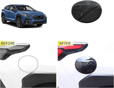 غطاء خزان الوقود متوافق مع سوبارو جديد Crosstrek 2024 غطاء غلاف غلاف الزيت تقليم إكسسوارات السيارة الخارجية ABS 1PC (النمط الأسود اللامع) in Saudi Arabia