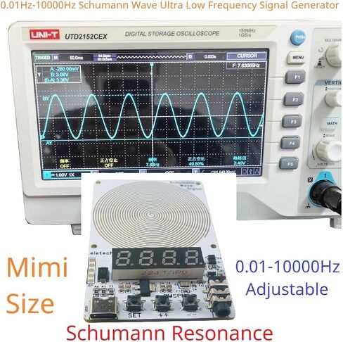 MINI 7.83Hz صدى Schumann 0.01Hz ~ 9999Hz مولد إشارة الموجة الجيبية لمزامنة موجات دماغك مع نبض الأرض (نسخة قابلة للتعديل) in Kuwait