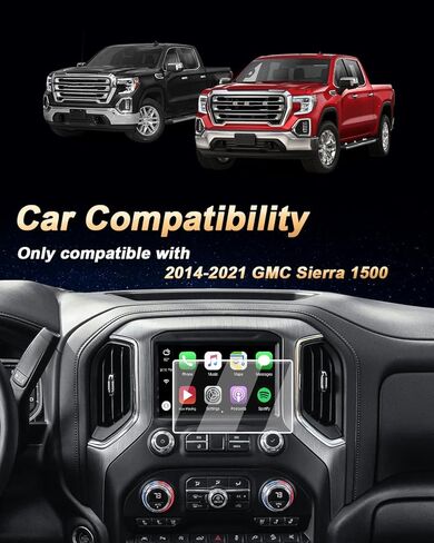Screen Protector 2 Pcs Compatible with 2022-2024 Chevy Silverado 1500 & GMC Sierra 1500, Anti-Reflective Navigation Screen Protector 13.4 Inch Sierra 1500 Accessories- HD Clear & Easy to Install in Kuwait