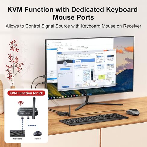 Wireless HDMI Transmitter and Receiver 4K@30Hz HDMI Wireless Extender Kit 328Ft/100M 4K Wireless HDMI Sender and Receiver for Casting Video & Audio to Large Screen TV/Projector from Laptop/PC/Camera in Saudi Arabia