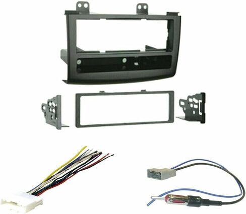 Stereo Dash Install Mounting Trim Bezel Panel Kit + Harness for Nissan for Rogue 2008-2010 in Saudi Arabia