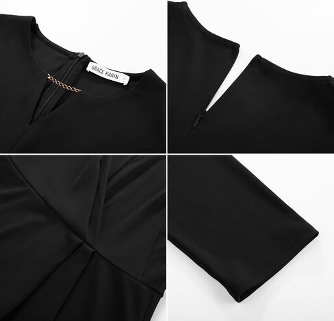 GRACE KARIN Women 2025 3/4 Sleeve Blouse V Neck Office Work Peplum Tops Ruched Dressy Shirts Tops Trendy in Saudi Arabia