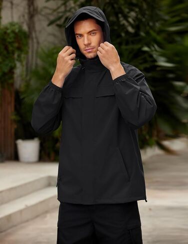 COOFANDY Men's Rain Jacket Waterproof Lightweight Windbreaker Packable Hooded Raincoat for Hiking, Cycling, Golf & Travel in Saudi Arabia