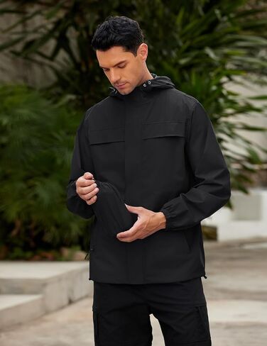 COOFANDY Men's Rain Jacket Waterproof Lightweight Windbreaker Packable Hooded Raincoat for Hiking, Cycling, Golf & Travel in Saudi Arabia