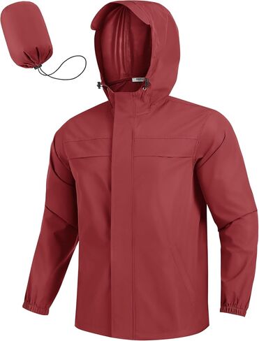 COOFANDY Men's Rain Jacket Waterproof Lightweight Windbreaker Packable Hooded Raincoat for Hiking, Cycling, Golf & Travel in Saudi Arabia