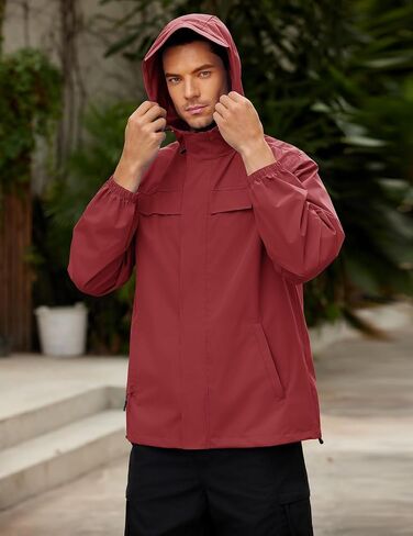 COOFANDY Men's Rain Jacket Waterproof Lightweight Windbreaker Packable Hooded Raincoat for Hiking, Cycling, Golf & Travel in Saudi Arabia