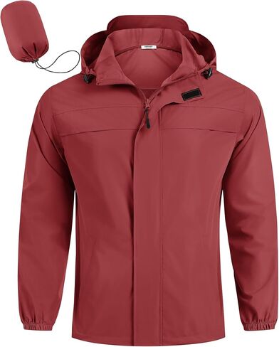 COOFANDY Men's Rain Jacket Waterproof Lightweight Windbreaker Packable Hooded Raincoat for Hiking, Cycling, Golf & Travel in Saudi Arabia