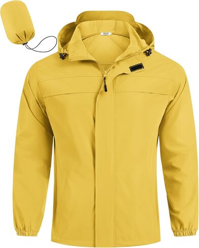 COOFANDY Men's Rain Jacket Waterproof Lightweight Windbreaker Packable Hooded Raincoat for Hiking, Cycling, Golf & Travel in Saudi Arabia