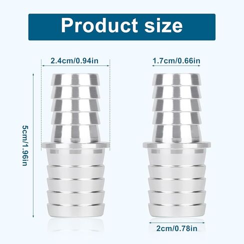 2pcs 5/8 to 3/4 Hose Adapter, Aluminum Alloy Hose Adapter Garden Pipe Repair Fittings Coolant Pipe Connector Barb Splice Coupler for Radiator Vacuum Lines in Kuwait