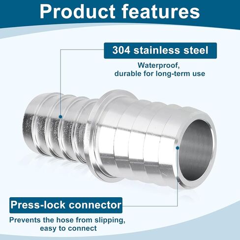 2pcs 5/8 to 3/4 Hose Adapter, Aluminum Alloy Hose Adapter Garden Pipe Repair Fittings Coolant Pipe Connector Barb Splice Coupler for Radiator Vacuum Lines in Kuwait