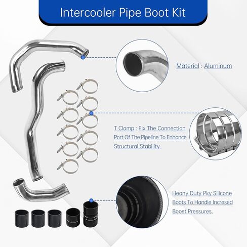 3 بوصة الجانبية الساخنة الجانبية intercooler kit مجموعة متوافقة مع 2004-2010 GMC GM Duramax 8 Cyl 6.6l lly LBZ LMM - مصقول in Kuwait