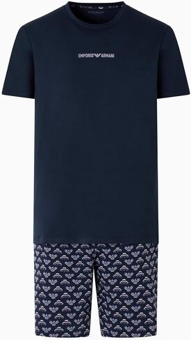 Emporio Armani Men's Grol Bold Cotton Cotton Pajama Short and tee set in Kuwait