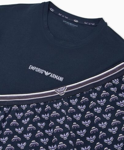 Emporio Armani Men's Grol Bold Cotton Cotton Pajama Short and tee set in Kuwait