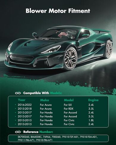 SCITOO 700300 HVAC Blower Motor For Kia Vehicles - AC Heater Blower Motor Fit for 2014-2019 Kia Soul HVAC Heater Blower Motor with Fan Cage Replacement OE-97113 B2000, KI3126114 in Kuwait