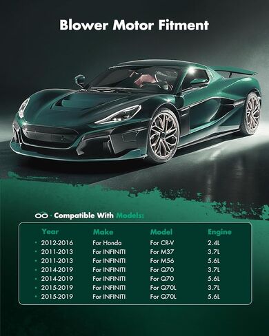 SCITOO 700300 HVAC Blower Motor For Kia Vehicles - AC Heater Blower Motor Fit for 2014-2019 Kia Soul HVAC Heater Blower Motor with Fan Cage Replacement OE-97113 B2000, KI3126114 in Kuwait