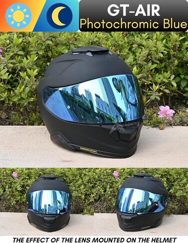 Photochromic Visor Compatible with RF-1400,GT-Air 3,GT-Air,RF-SR,RF-1200,X14,Glamster Replacement Transition Motorcycle Helmet Face Shield (GT-Air Clear Blue/Ice Blue) in Saudi Arabia