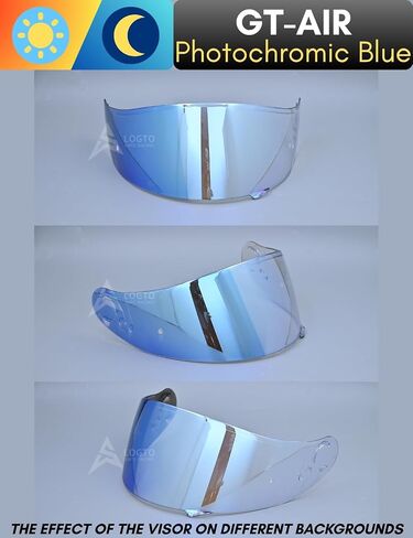 Photochromic Visor Compatible with RF-1400,GT-Air 3,GT-Air,RF-SR,RF-1200,X14,Glamster Replacement Transition Motorcycle Helmet Face Shield (GT-Air Clear Blue/Ice Blue) in Saudi Arabia