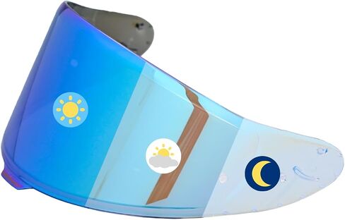 Photochromic Visor Compatible with RF-1400,GT-Air 3,GT-Air,RF-SR,RF-1200,X14,Glamster Replacement Transition Motorcycle Helmet Face Shield (GT-Air Clear Blue/Ice Blue) in Saudi Arabia