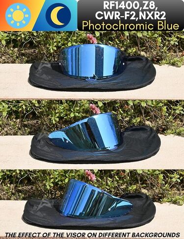 Photochromic Visor Compatible with RF-1400,GT-Air 3,GT-Air,RF-SR,RF-1200,X14,Glamster Replacement Transition Motorcycle Helmet Face Shield (GT-Air Clear Blue/Ice Blue) in Saudi Arabia