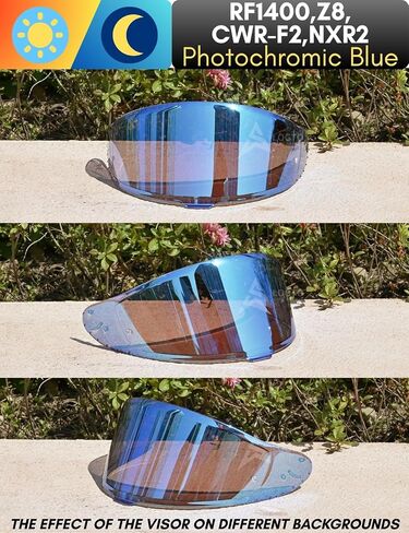 Photochromic Visor Compatible with RF-1400,GT-Air 3,GT-Air,RF-SR,RF-1200,X14,Glamster Replacement Transition Motorcycle Helmet Face Shield (GT-Air Clear Blue/Ice Blue) in Saudi Arabia