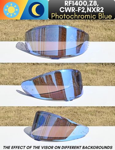 Photochromic Visor Compatible with RF-1400,GT-Air 3,GT-Air,RF-SR,RF-1200,X14,Glamster Replacement Transition Motorcycle Helmet Face Shield (GT-Air Clear Blue/Ice Blue) in Saudi Arabia
