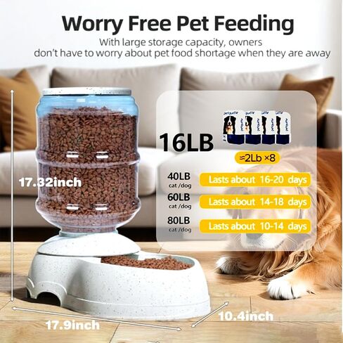 Pet Water Dispenser Large 3 Gallon 11 Liters-Thickened Durable, Dog Cat Water Bowl Dispenser Large,Automatic Pet Waterer Dispenser Station (3-Gallon Dog Waterer) in Saudi Arabia