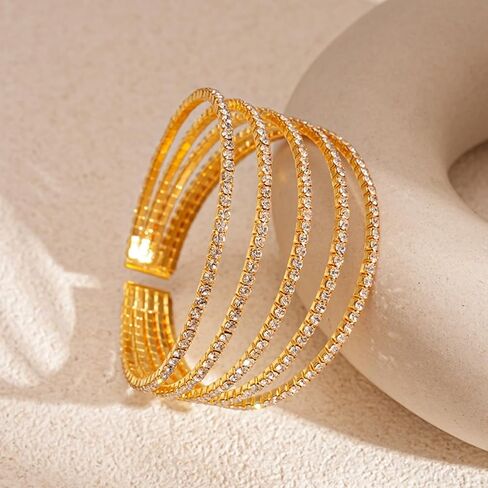 choice of all Rhinestone Bracelet for Women Multilayered Cystal Braclet Silver Prom Party Bracelet Bride Sparkling Wrap Bracelet Wedding Jewelry for Bride in Saudi Arabia