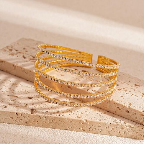 choice of all Rhinestone Bracelet for Women Multilayered Cystal Braclet Silver Prom Party Bracelet Bride Sparkling Wrap Bracelet Wedding Jewelry for Bride in Saudi Arabia