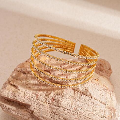 choice of all Rhinestone Bracelet for Women Multilayered Cystal Braclet Silver Prom Party Bracelet Bride Sparkling Wrap Bracelet Wedding Jewelry for Bride in Saudi Arabia