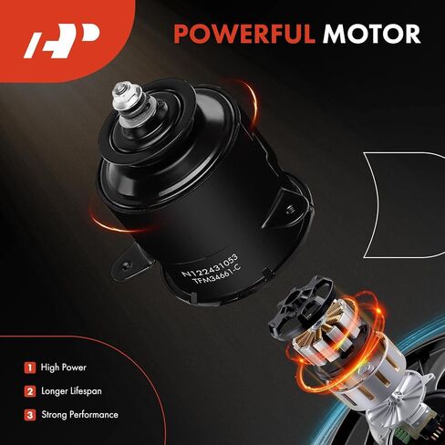 A-Premium Radiator Fan Motor Compatible with Toyota Camry, Corolla & Honda Civic, Accord, Odyssey & Mitsubishi & Acura & Chevrolet & Dodge & Mazda & Ford & Geo & Isuzu & Mazda & Mercury & Plymouth in Saudi Arabia