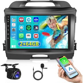 for Kia Sportage 2010-2016 Radio, 8 Core 4+64GB Android 13 Car Stereo with Wireless Apple Carplay Android Auto 9 Inch IPS Touchscreen Car Radio 59UI GPS Navigation WiFi 32EQ DSP Backup Camrea in Kuwait