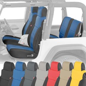 Diver Down Neoprene Seat Cover Set - Fits Jeep TJ 1997-2006 Wrangler - Front and Back Seat Set - Waterproof Custom Fit Seat Covers - Soft Padded Cushion Feel - (with Jeep Logo, Tan, 03-06) in Saudi Arabia