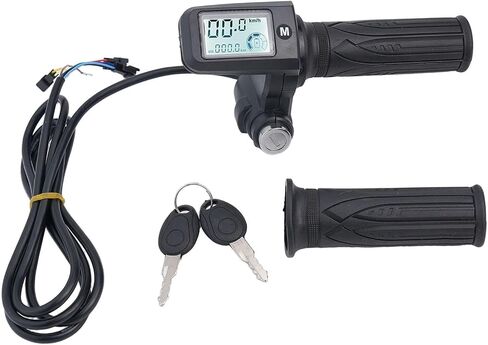 Electric Twist-Throttle Grips, E-Bike TwistThrottle 24-72V Electric Scooter Bicycle Grip Handlebar LED Display with Key Switch Indicator for E-Scooter Bicycle(8pin with 3 gear speed adjustment) in Saudi Arabia