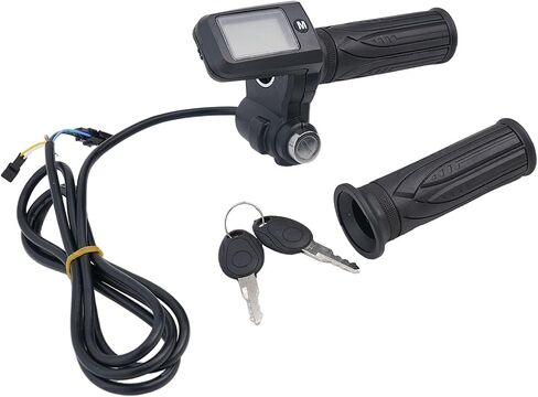 Electric Twist-Throttle Grips, E-Bike TwistThrottle 24-72V Electric Scooter Bicycle Grip Handlebar LED Display with Key Switch Indicator for E-Scooter Bicycle(8pin with 3 gear speed adjustment) in Saudi Arabia