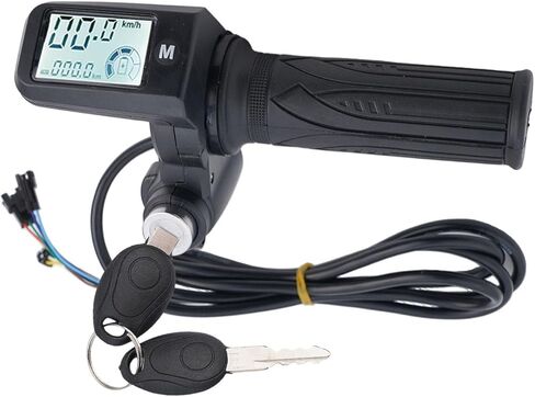 Electric Twist-Throttle Grips, E-Bike TwistThrottle 24-72V Electric Scooter Bicycle Grip Handlebar LED Display with Key Switch Indicator for E-Scooter Bicycle(8pin with 3 gear speed adjustment) in Kuwait