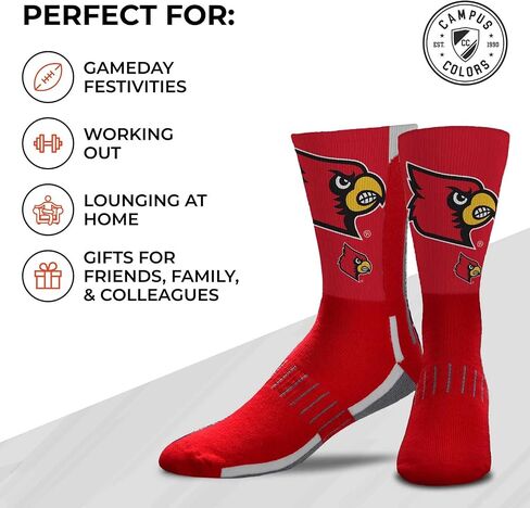 For Bare Feet NCAA Adult State and University Crew Socks - Polyester blend - Unisex - High-performance socks provide superior comfort (Virginia Cavaliers - Blue, Adult Medium) in Saudi Arabia