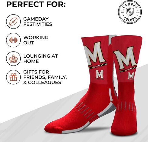 For Bare Feet NCAA Adult State and University Crew Socks - Polyester blend - Unisex - High-performance socks provide superior comfort (Virginia Cavaliers - Blue, Adult Medium) in Saudi Arabia