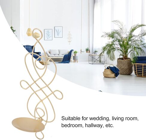 Foldable Metal Wall Sconce Candle Holder Set, Iron Wall Mounted Candle Sconces, European Style Wall Candle Sconces for Wedding Living Room Bedrooms Corridors – Gold Finish, 2 Sets Included in Saudi Arabia