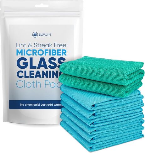 Claro Glass Towels Car Detailing 8-Pack – Streak Free Windshield Cleaner Cloth | Auto Glass Cleaner for Car Windows, Mirrors & Screens | Microfiber Car Cleaning Cloth for Detailing & Interior Use in Kuwait