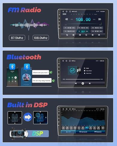 for Kia Sportage 2010-2016 Radio, 8 Core 4+64GB Android 13 Car Stereo with Wireless Apple Carplay Android Auto 9 Inch IPS Touchscreen Car Radio 59UI GPS Navigation WiFi 32EQ DSP Backup Camrea in Kuwait