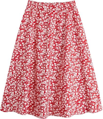 Milumia Girl's Summer Boho Ditsy Floral High Waisted A Line Midi Skirt Flowy Long Skirt Light Blue 11 Years in Saudi Arabia