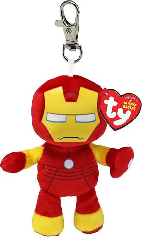 Ty Clips - Marvel Collection, Iron Man Plush Key Ring, All Your Favorite Heroes to Carry with You, Gift Idea for Young and Old - 10 cm - T34007 in Saudi Arabia