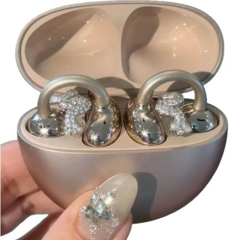 Butterfly Rhinestone for Clip on Earbuds Open Ear, Removable Ear Accessories Exquisite DIY Decoration in Kuwait