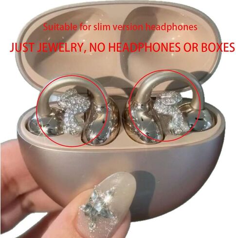 Butterfly Rhinestone for Clip on Earbuds Open Ear, Removable Ear Accessories Exquisite DIY Decoration in Kuwait