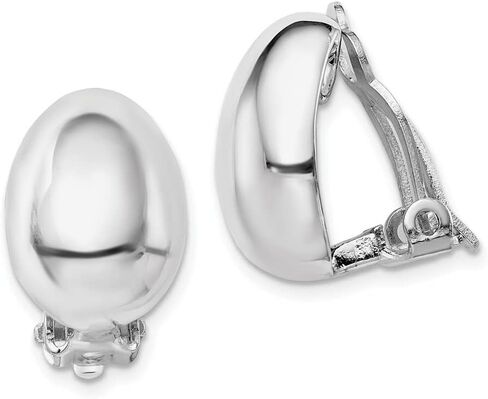 925 Sterling Silver Rh-Plated Polished Non-Pierced Clip On Earrings in Saudi Arabia