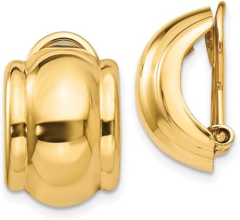 14K Gold Gold Omega Clip غير مقاطع أقراط غير محفوظة للنساء ، AFJ-QG-H873 in Saudi Arabia