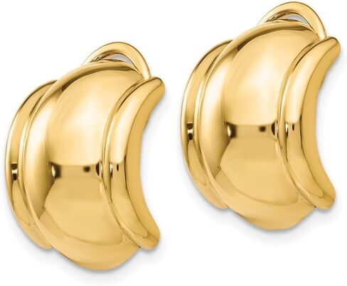 14K Gold Gold Omega Clip غير مقاطع أقراط غير محفوظة للنساء ، AFJ-QG-H873 in Saudi Arabia
