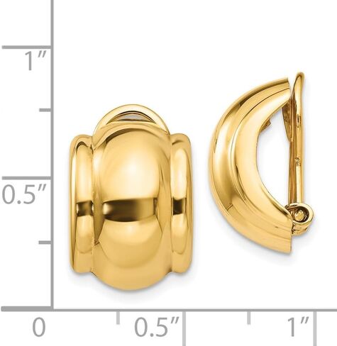 14K Gold Gold Omega Clip غير مقاطع أقراط غير محفوظة للنساء ، AFJ-QG-H873 in Saudi Arabia