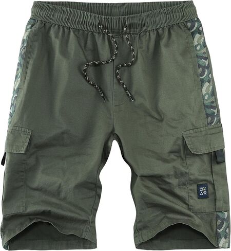 APTRO Men's Elastic Waistband Cotton Cargo Shorts Relaxed Fit Summer Casual Shorts A901 Gray Camo 2X in Saudi Arabia